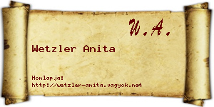Wetzler Anita névjegykártya